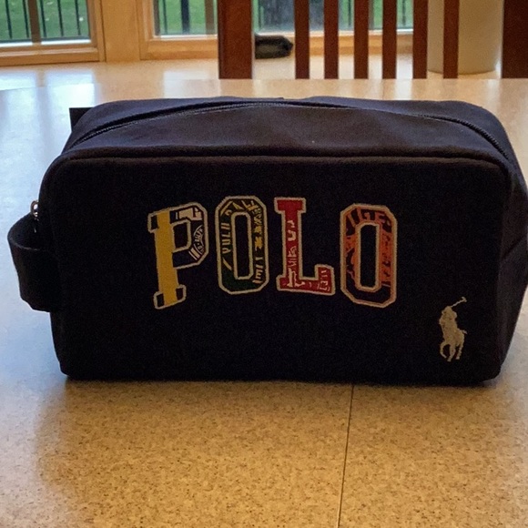 POLO RALPH LAUREN BLUE POUCH TRAVEL TOILETRY BAG NEW - Picture 7 of 9